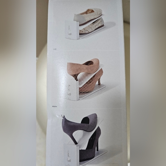 LIKE IT JAPAN Shoe Space Saver White Plastic Shelf Holder Set Of 6 - Picture 5 of 5